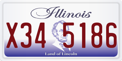 IL license plate X345186