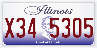 IL license plate X345305