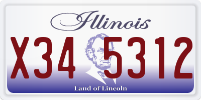 IL license plate X345312