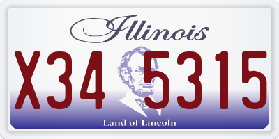 IL license plate X345315