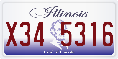 IL license plate X345316