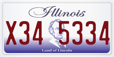 IL license plate X345334