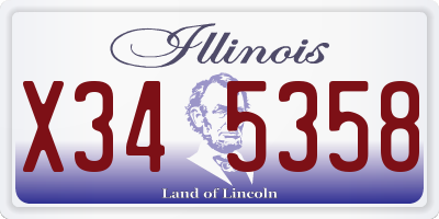 IL license plate X345358