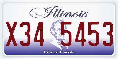 IL license plate X345453