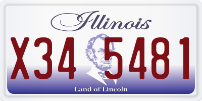 IL license plate X345481