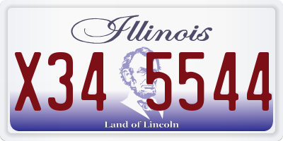 IL license plate X345544