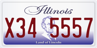 IL license plate X345557