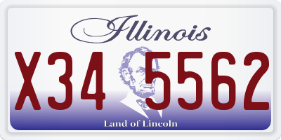 IL license plate X345562