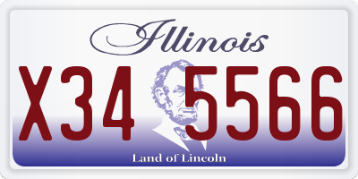 IL license plate X345566