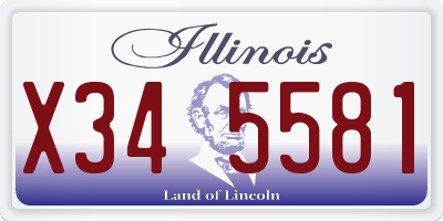 IL license plate X345581