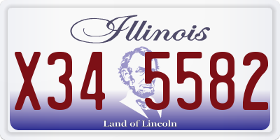 IL license plate X345582