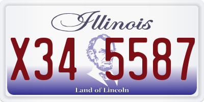 IL license plate X345587