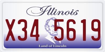 IL license plate X345619