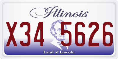 IL license plate X345626