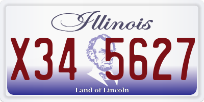 IL license plate X345627