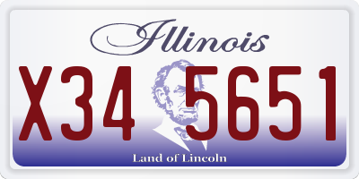 IL license plate X345651