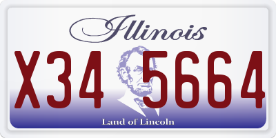 IL license plate X345664