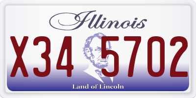 IL license plate X345702