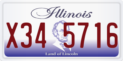 IL license plate X345716