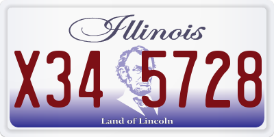 IL license plate X345728