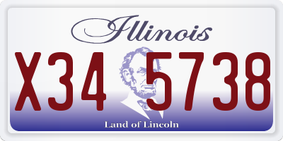 IL license plate X345738