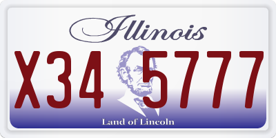 IL license plate X345777