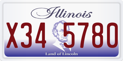 IL license plate X345780