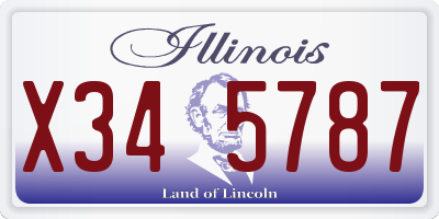 IL license plate X345787