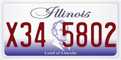 IL license plate X345802