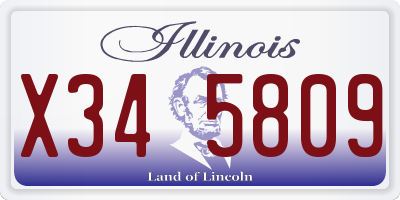 IL license plate X345809