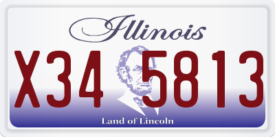 IL license plate X345813
