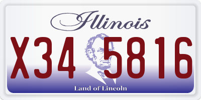 IL license plate X345816
