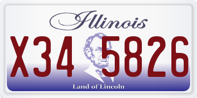 IL license plate X345826