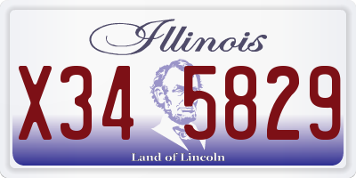 IL license plate X345829
