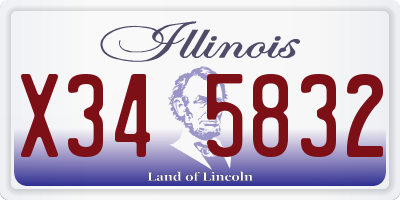 IL license plate X345832