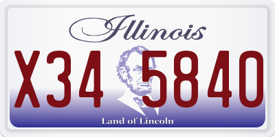 IL license plate X345840