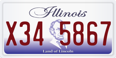 IL license plate X345867