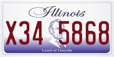 IL license plate X345868