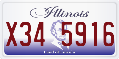 IL license plate X345916