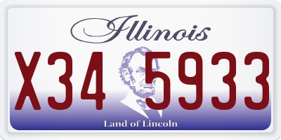 IL license plate X345933