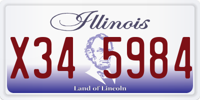 IL license plate X345984