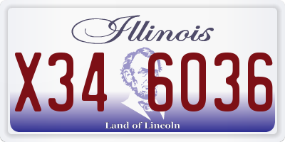 IL license plate X346036