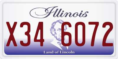 IL license plate X346072