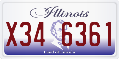IL license plate X346361