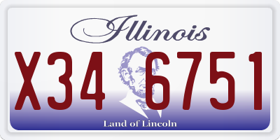 IL license plate X346751