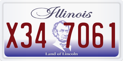 IL license plate X347061