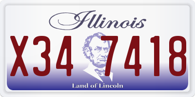 IL license plate X347418
