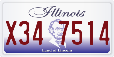 IL license plate X347514
