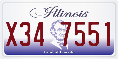 IL license plate X347551