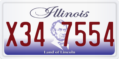 IL license plate X347554